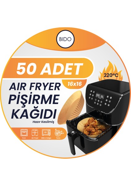 Airfryer Pişirme Kağıdı Xl- 50 Adet Hava Fritözü Airfryer Firitözü Airfryer Yağsız Firitöz Pişirme