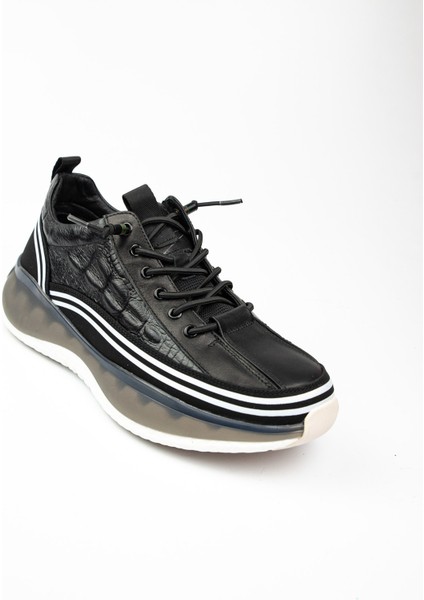 515 - 5 Siyah Deri Erkek Sneaker