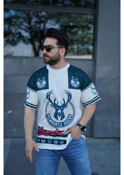 Geyik Baskılı Oversıze Tshırt