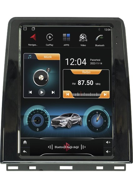 Renault Clio 5 Android 10 Multimedya Carplay 8gb Ram + 128GB HDD Navigasyon Tesla Ekran