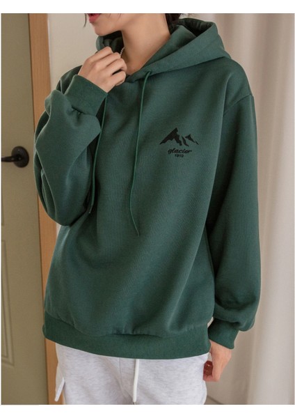 Kadın Mountain Glacier Baskılı Sweatshirt