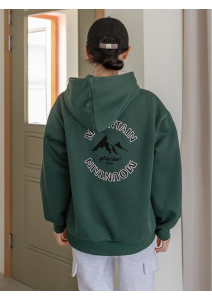 Kadın Mountain Glacier Baskılı Sweatshirt