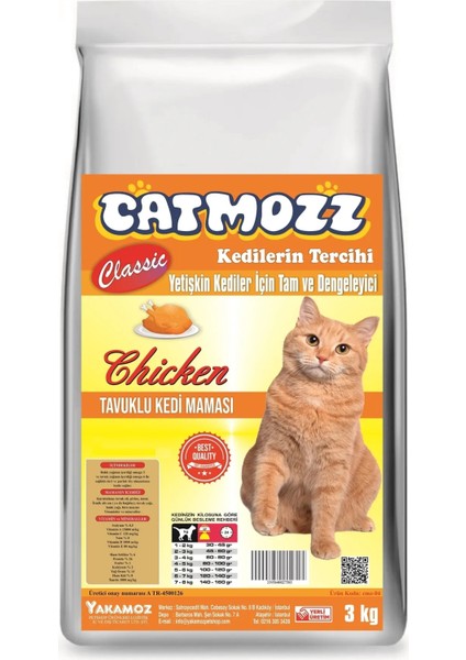 Classic Tavuklu Yetişkin Kedi Maması 3 kg