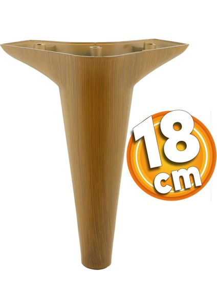 Aspen Lüks Mobilya Kanepe Koltuk Tv Ünitesi Baza Ayağı Ayakları 18 Cm Kahverengi Ayak (4 Adet)