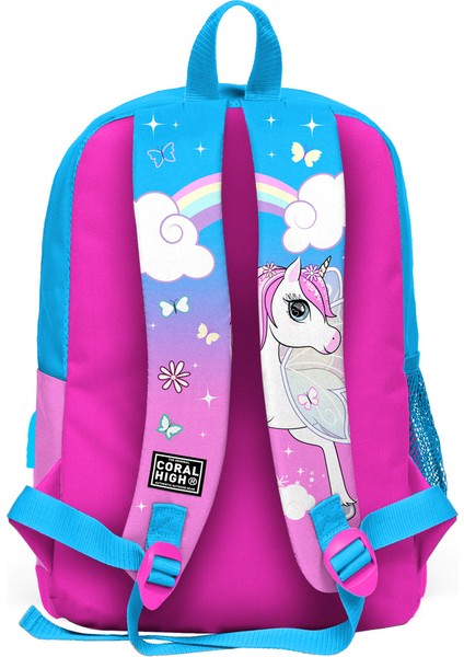 Coral High Kids Mavi Neon Pembe Unicorn Desenli Dört Bölmeli Usb'li Okul Sırt Çantası 23811 fırsatları