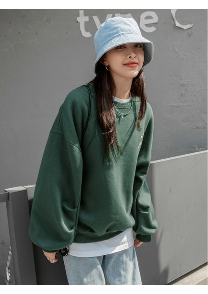 Kadın Merry Cheerful Baskılı Oversize Sweatshirt fiyatları
