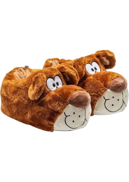 AA0622 Tw Fibert Kahve Hayvan Figürlü Erkek Panduf