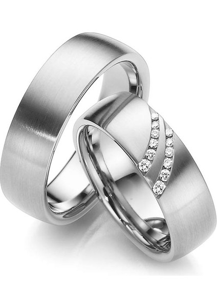 Çift Vave Modeli Bay Gümüş Alyans