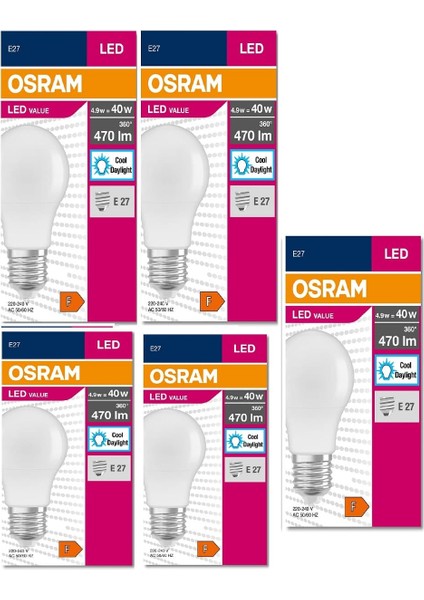 4,9W LED Value Beyaz Işık E-27 Mini LED Ampul 5 Adet