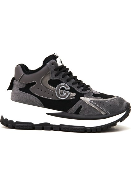23K334-1 Kadın Sneakers Günlük Kullanım Ayakkabı Siyah Gri Siyah Gri