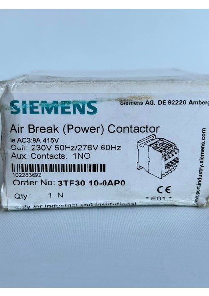 3TF330 10-0AP0 Kontaktör 230V 50Hz modelleri