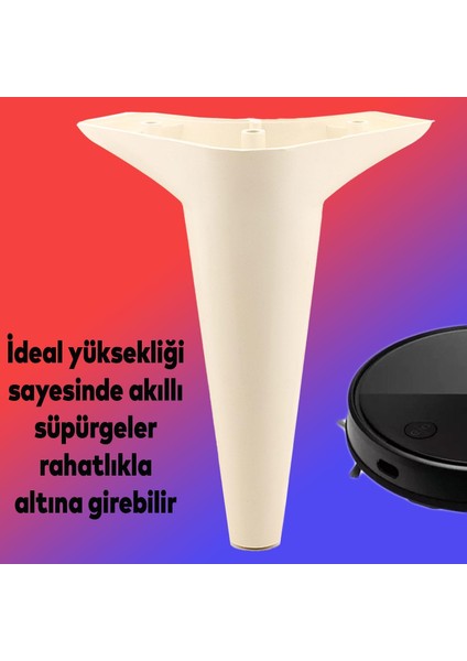 Aspen Lüks Mobilya Kanepe Koltuk Tv Ünitesi Baza Ayağı Ayakları 18 Cm Krem Ayak (4 Adet)
