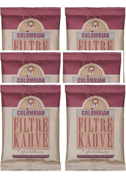 Mehmet Efendi Colombian Filtre Kahve 80 gr x 6 Adet