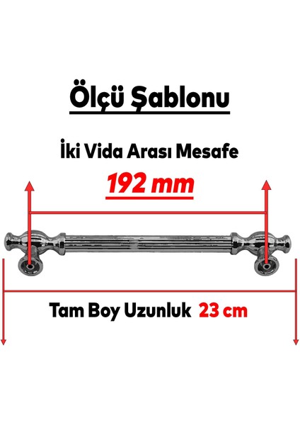 Kesir Mobilya Mutfak Dolabı Çekmece Dolap Kapak Kulpu Kulbu Siyah 192 mm Metal Kulp