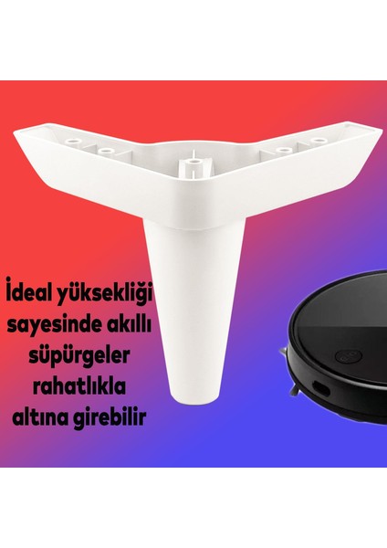 Aspen Lüks Mobilya Kanepe Sehpa Puf Koltuk Ayağı 14 cm Beyaz Baza Köşe Ayak (4 Adet)