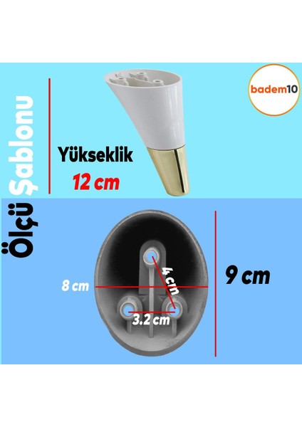 Clara 6'lı Set Mobilya Koltuk Kanepe Baza Yatak Tv Ünite Destek Ayağı 12 Cm Ayakları Krem Gold