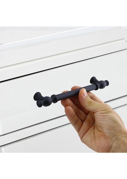 Kesir Mobilya Mutfak Dolabı Çekmece Dolap Kapak Kulpu Kulbu Siyah 160 mm Metal Kulp