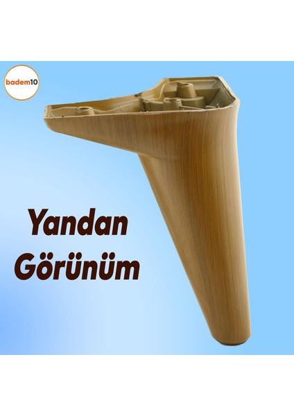 Aspen Lüks Mobilya Kanepe Koltuk Tv Ünitesi Baza Ayağı Ayakları 15 Cm Koyu Ceviz Ayak (4 Adet)