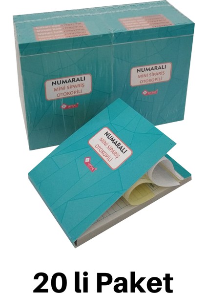 A6 1/50 Otokopili (Mini-Cep Tipi) Sipariş Adisyon Fişi- Garson(20 Li Paket) Numaralı