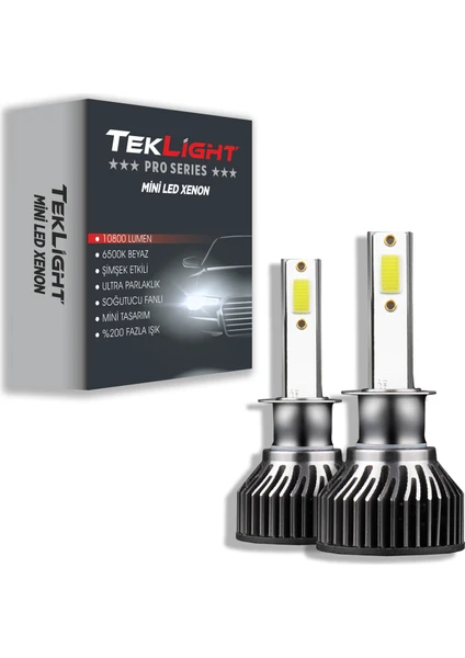 Pro LED Xenon Far Ampulü Mini Tip Zenon Şimşek Etkili Beyaz H1 / H11 / H7 / H4