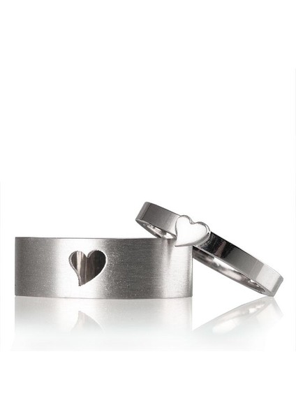 Kalpli Gümüş Alyans Modeli Bay Alyans