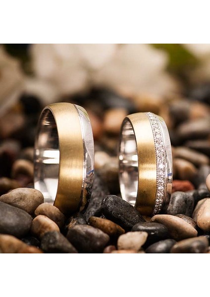 Karya Modeli Bombeli Altın Kaplama Bay Gümüş Alyans fiyatları