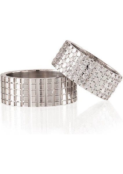 Pırıltı Gümüş Alyans Modeli Taşlı Bay Alyans