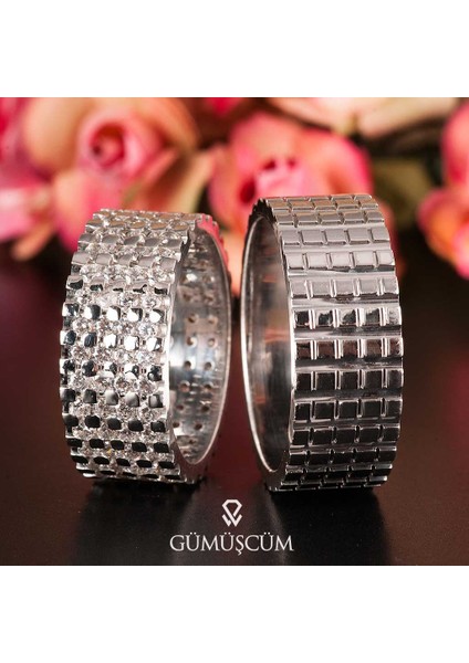 Pırıltı Gümüş Alyans Modeli Taşlı Bay Alyans fiyatları