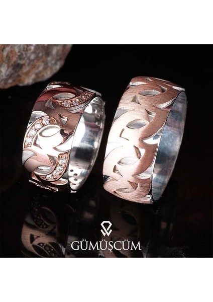 Siyah Rodajlı Motif Model Bay Gümüş Alyans fiyatları