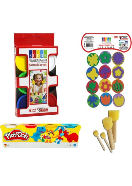 Parmak Boyası, Play-Doh Oyun Hamuru, Ponpon, Eva Baskı