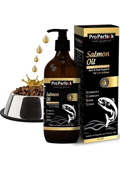 Kedi Köpek Somon Yağı Salmon Oil 150 ml Kedi ve Köpekler Için Omega 3 ve 6 Içerikli Somon Yağı