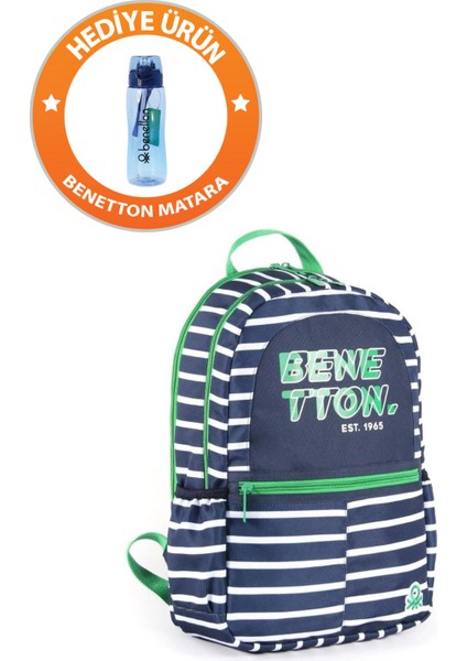Çift Bölmeli Okul Sırt Çantası - Benetton Matara Hediyeli