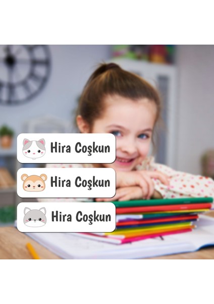 Kişiye Özel Okul Etiket Seti - 180 Adet - Kokusuz Ekolojik Mürekkep Pvc Etiket Sticker Sudan Etkilenmez