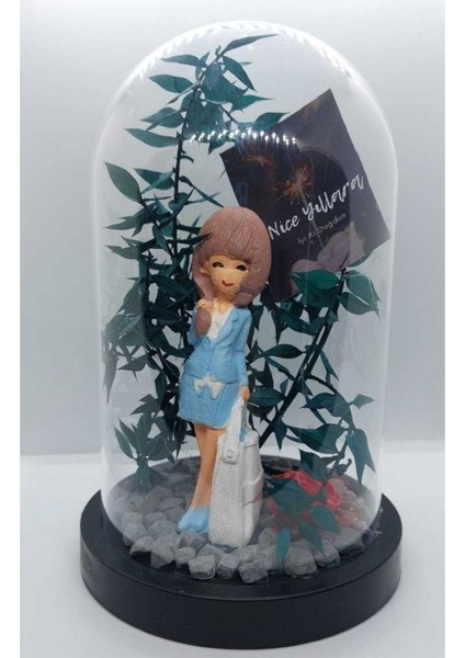 Teraryum Fanus Doğum Günün Kutlu Olsun Yazılı Çantalı Kadın Temalı