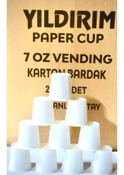 7 Oz Baskısız Karton Bardak 1000 Adet