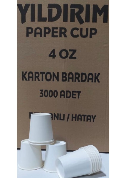 4 Oz Baskısız Karton Bardak 3000 Adet