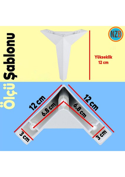 Mobilya Kanepe Sehpa Tv Ünitesi Koltuk Ayağı 12 cm Beyaz Baza Ayak fiyatları