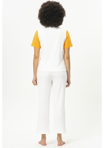 W20408 Bicolor Kadın Pijama Üstü
