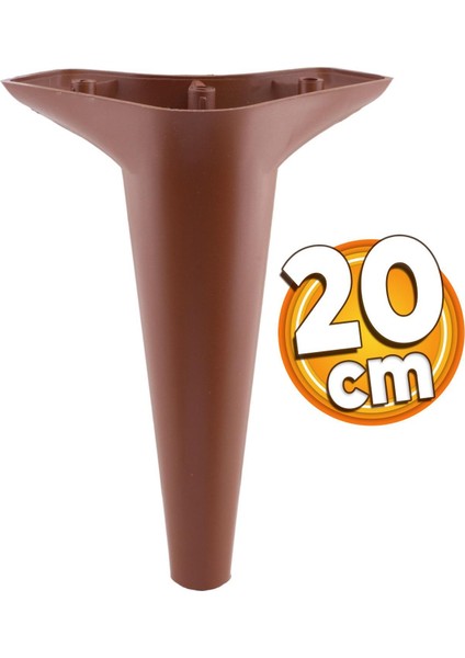 Aspen Lüks Mobilya Kanepe Koltuk Tv Ünitesi Baza Ayağı Ayakları 20 Cm Kahverengi Ayak (4 Adet)