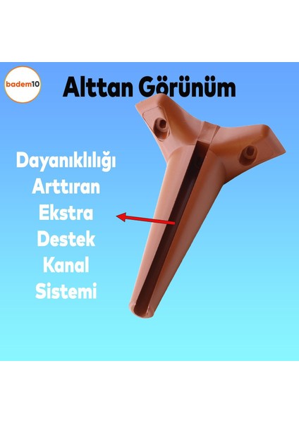 Aspen Lüks Mobilya Kanepe Koltuk Tv Ünitesi Baza Ayağı Ayakları 20 Cm Kahverengi Ayak (4 Adet)