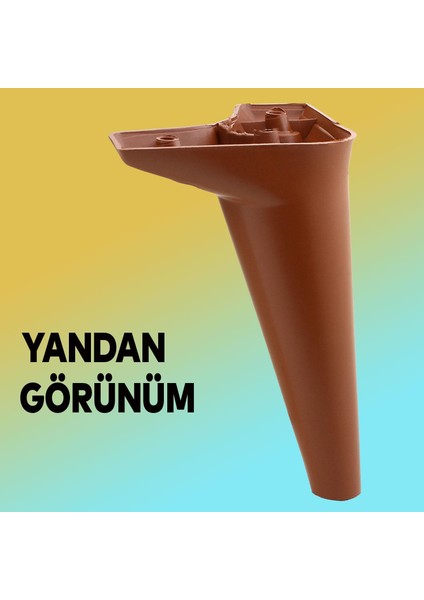 Aspen Lüks Mobilya Kanepe Koltuk Tv Ünitesi Baza Ayağı Ayakları 20 Cm Kahverengi Ayak (4 Adet)