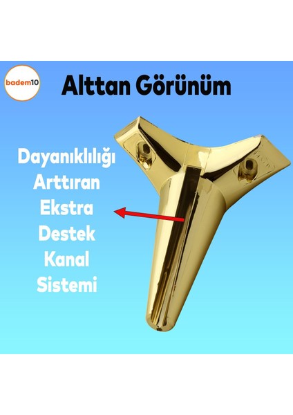 Aspen Lüks Mobilya Kanepe Koltuk Tv Ünitesi Baza Ayağı Ayakları 18 Cm Altın Gold Ayak (4 Adet)