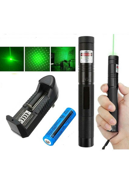 V-009 Pro Series Yeşil Lazer Pointer Şarjlı Pilli 1000MW Cep Boy Lazer