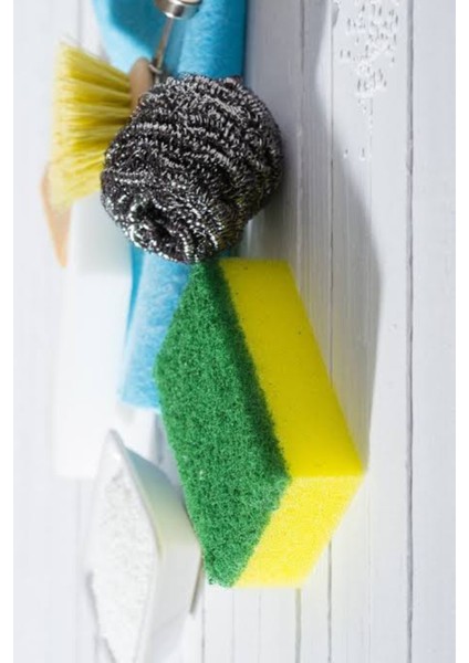 Ev Temzilik Seti (Mikrofiber Bez - Cam Bezi - Bulaşık Teli - Bulaşık Süngeri - Temizlik Süngeri)