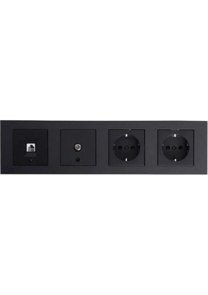 Siyah Dörtlü Set Numerins (Telefon)+Tv+Priz+Priz