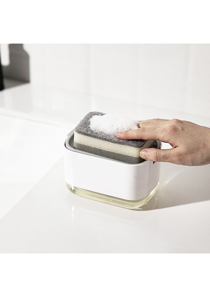 Mutfak Bulaşık Sabunu Ve Deterjan Pratik Pompalı Hazneli Sıvı Sabunluk Ve Sünger Dispenseri fiyatları