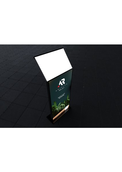 Ar Design - Ayaklı Bilgi Panosu  Işıklı ve Şarjlı (157X 47 cm ) Işıklı Reklam Panosu