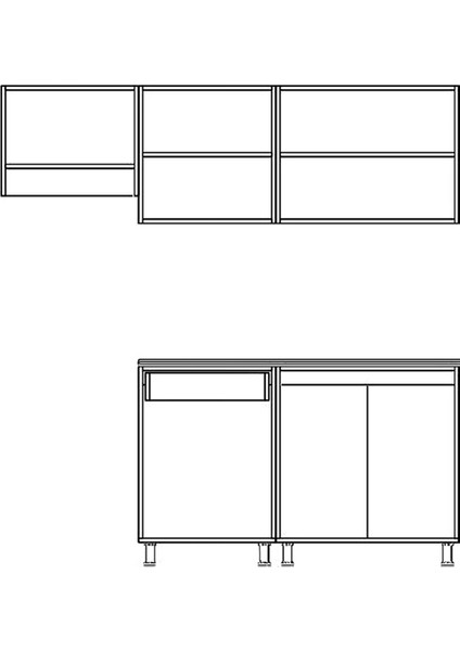 200 cm Pınar Hazır Mutfak Dolabı - Aspiratör Modüllü - Beyaz-Antrasit (TEZGAH DAHİL) modelleri