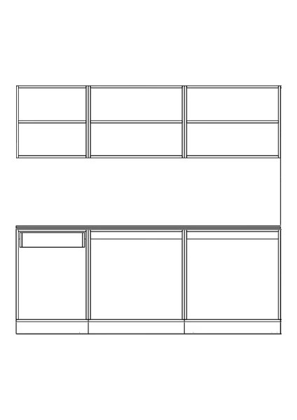 220 Cm Beyaz- Kuzey Hazır Mutfak Dolabı modelleri