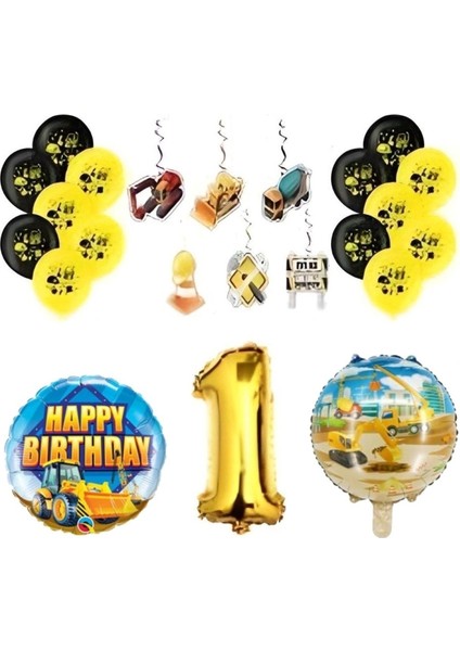 Inşaat Konsepti Süsleme Balon Seti